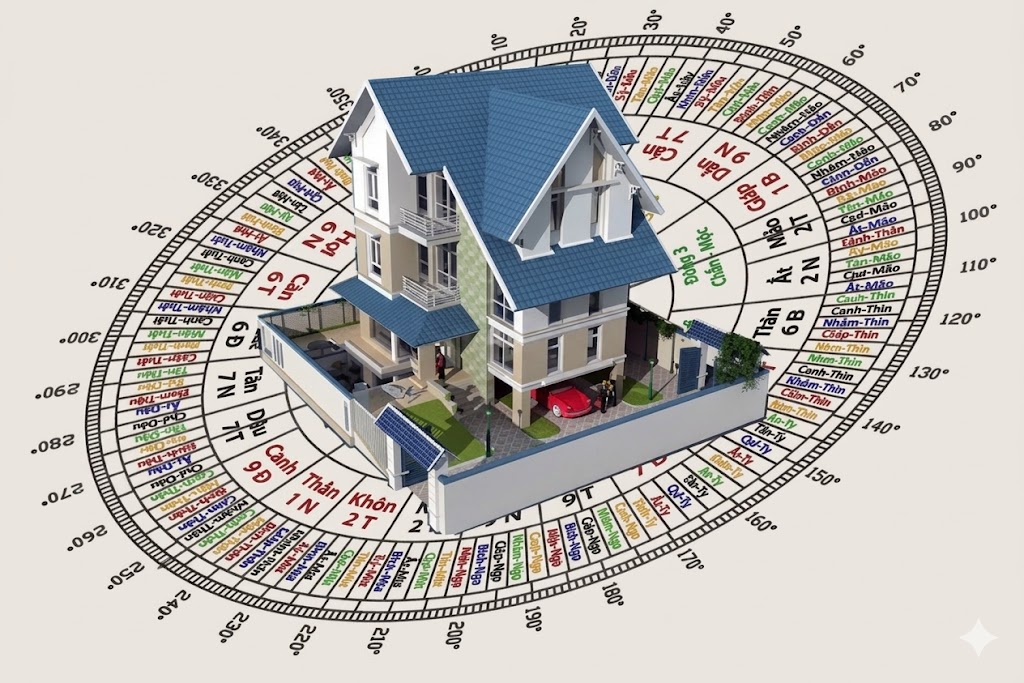 Bản vẽ thiết kế kiến trúc nhà phố chuẩn phong thủy